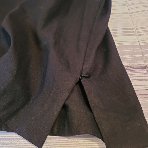 Women's 2X linen blend black white flora embroidered tunic blouse top plus size - Picture 11 of 14